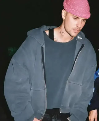 Coachella 2026 Justin Bieber Grey Hooded Jacket