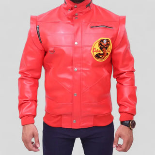 Cobra Kai Karate Kid Red Leather Jacket