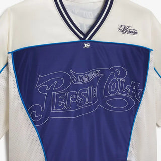 Cream Pepsi Cola V-Neck Jersey For Women