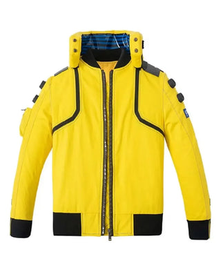 Cyberpunk 2077 Judy Yellow Leather Bomber Jacket