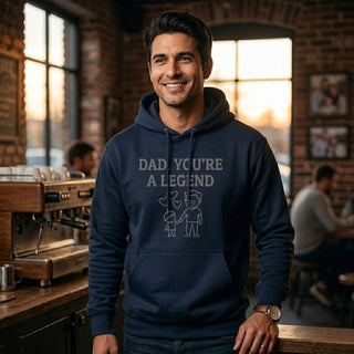 Dad You're A Legend Navy Hoodie