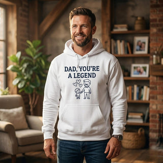 Dad You're A Legend White Hoodie