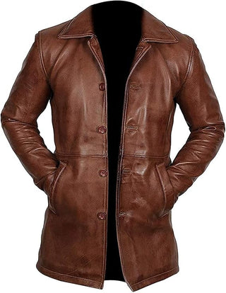 Dean Winchester Midlength Button Up Real Lambskin Long Jacket