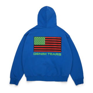 Denim Tears Pan African Zipper Blue Hoodie