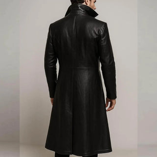 Dracula Leather Black Trench Coat