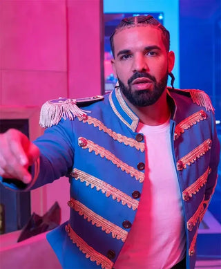 Drake X FOMO Cheetah Print Blue Jacket