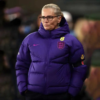 England vs Australia Sarina Wiegman Blue Puffer Jacket