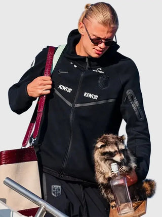 Erling Haaland Nike Fleece Track Zipper Black Jacket