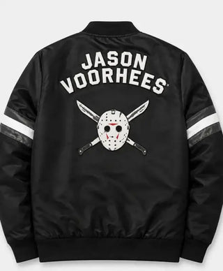 F13 Black Satin Black Bomber Jacket