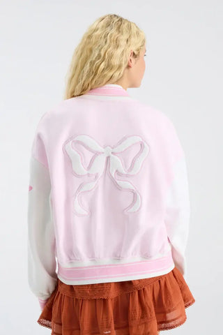 Fanatics x LoveShackFancy Texas Varisty Pink & White Jacket