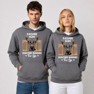 Father And Son Hunting Buddies Charcol Hoodie