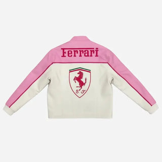 Ferrari Pink Leather F1 Jacket
