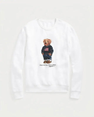 Flag Bear White Sweatshirt