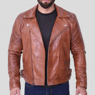 Frisco Brown Quilted Motorcycle Jacket