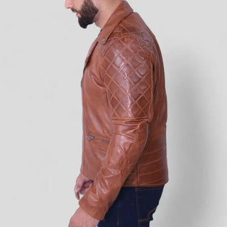 Asymmetrical Brown Motorcycle Jacket