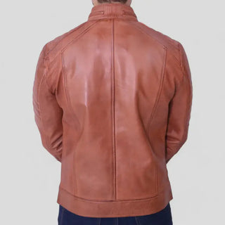 Frisco Quilted Brown Biker Jacket