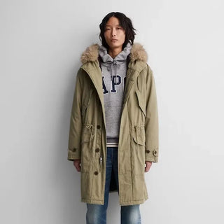 Gap x A.P.C. Green Sherpa-Lined Utility Parka Jacket