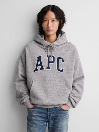Gap x A.P.C. Grey Extra Heavyweight Logo Hoodie