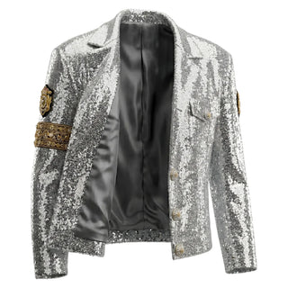 Shop Michael Jackson Sequin Silver Jacket