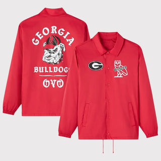 Georgia Bulldogs OVO Full-Snap Coaches Jacket - Red
