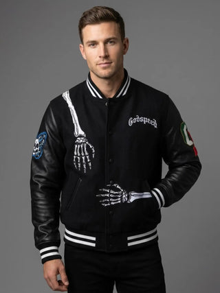 Godspeed Skeleton  Varsity Jacket