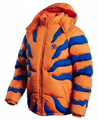 Greymon Puffe Zipper Jacket Orange & Blue For Men & Women