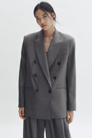 H&M Stella x  McCartney Double-Breasted Grey Wool Blazer