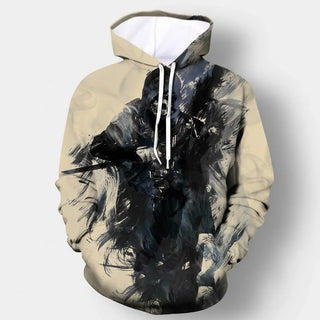 Halloween Japanese Skull Samurai Ninja Graphic Hoodie