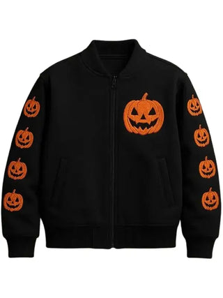Halloween Pumpkin Bomber Jacket