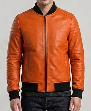 Halloween Pumpkin Orange Leather Jacket