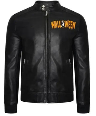 Halloween Pumpkin Printed Motorcycle Jacket