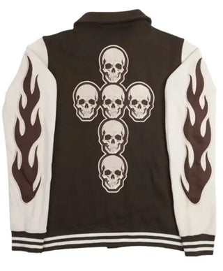 Halloween Skull x Wings Varsity Jacket For Men & Women