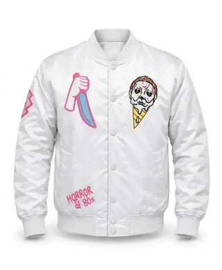 Ice Scream Halloween Satin Varsity Jacket