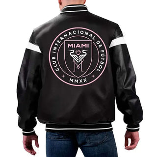 Inter Miami CF Leather Bomber Black