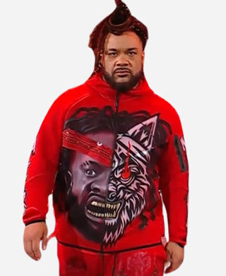 Monday Night RAW 2026 Jacob Fatu Red Hoodie