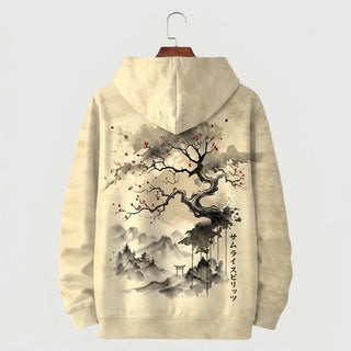 Japanese Samurai Graphic Pullover Hoodie