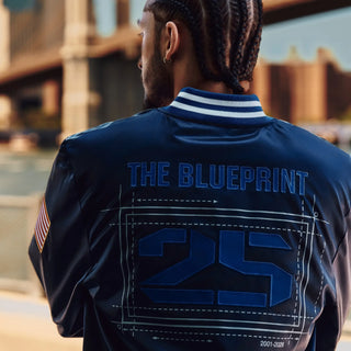 Jay-Z30 The Blueprint x Yankees Navy Satin Jacket