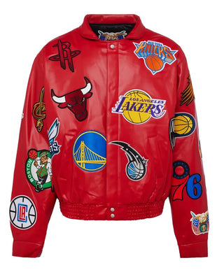 Jeff Hamilton NBA Teams Collage Leather Jacket