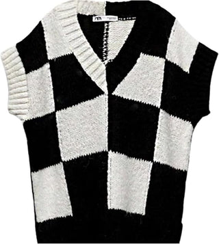 Jenna Ortega Addams Black & White Sweater