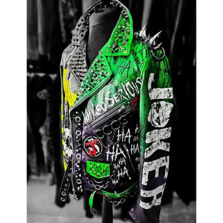 Joker Vs Batman Leather Biker Multicolor Jacket For Men & Women