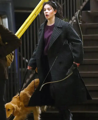 Kate Bishop Kate Bishop Plaid Grey Trench Coat For Women