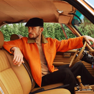 Kith for BMW Orange Leather Flight Jacket