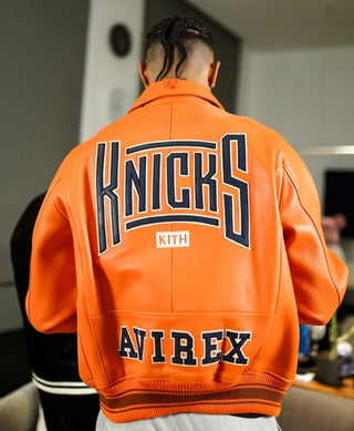 Knicks x Kith x Avirex Porsche 911 Orange Jacket  For Men & Women