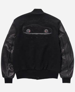Shop Lexus LFA x 100 Thieves Golden Bear V10 Supercar Black Bomber Varsity Jacket