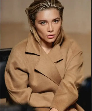 Max Mara Le Parfum Florence Pugh Wool Brown Coat
