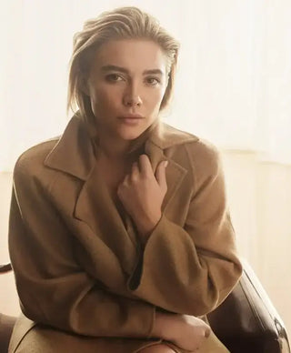 Max Mara Le Parfum Florence Pugh Wool Brown Coat For Women
