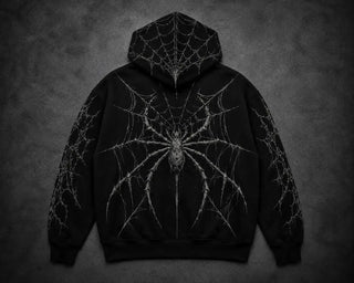 Men Black Gothic Spider Man Black Jacket