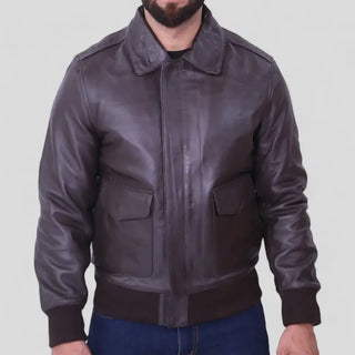 Men's Aviator A2 Flight Brown Leather Jacket