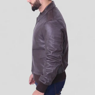 A2 Flight Jacket – Men's Brown Leather Aviator
