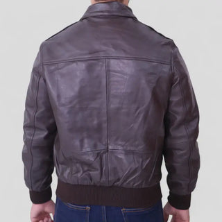 Men's Brown Leather Flight Jacket